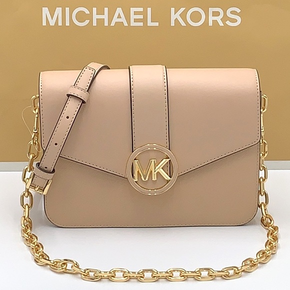 MICHAEL KORS CARMEN MEDIUM CONVERTIBLE SHOULDER BAG BUFF COLOR - Picture 2 of 16